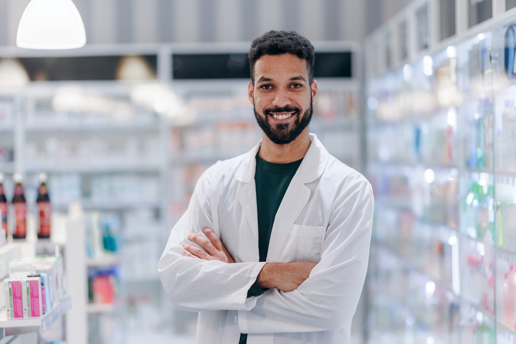 Young Multicultural Pharmacist in Pharmacy